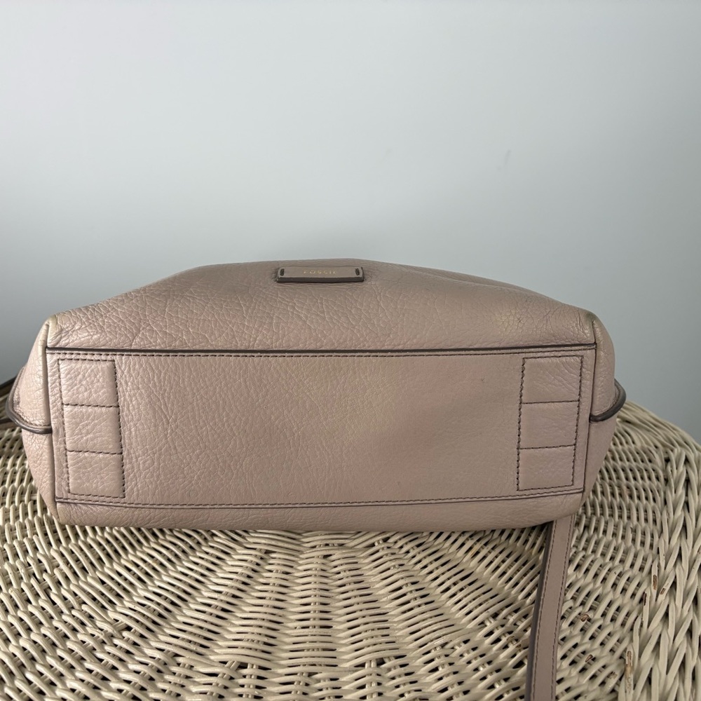 Fossil Beige Leather Satchel/ Crossbody Bag - Picture 3 of 12